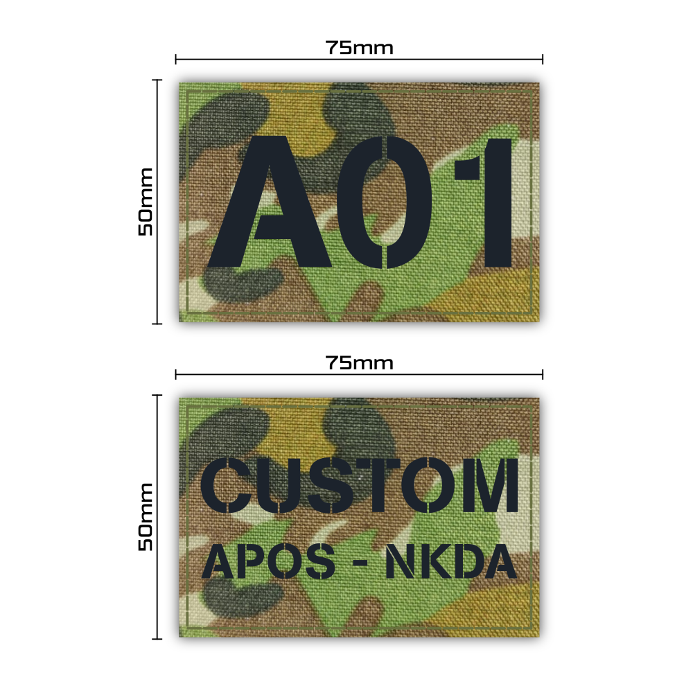 Customised Laser-Cut Call Sign/Info Shoulder Patch - 75x50mm