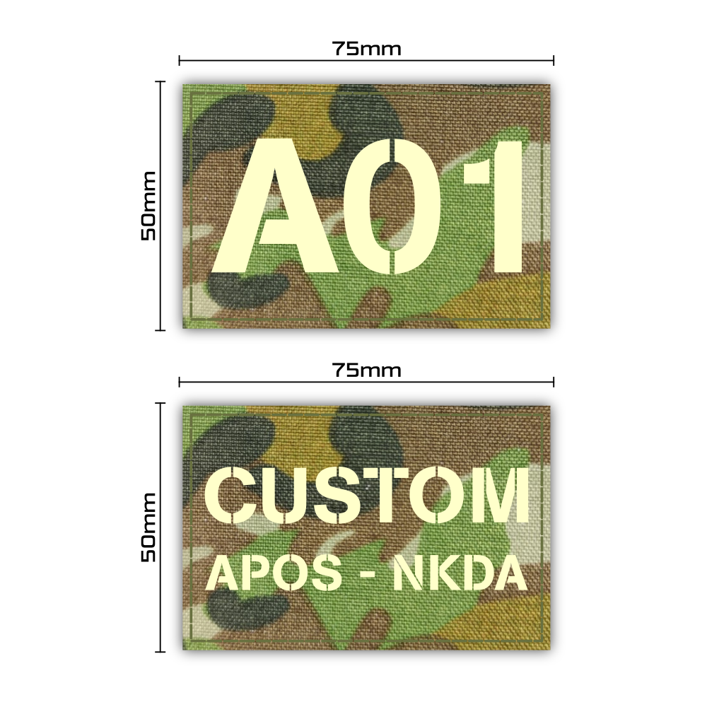 Customised Laser-Cut Call Sign/Info Shoulder Patch - 75x50mm
