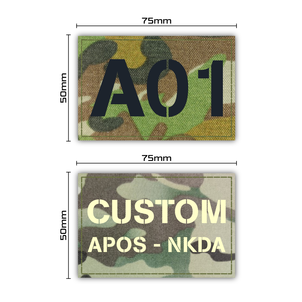 Customised Laser-Cut Call Sign/Info Shoulder Patch - 75x50mm