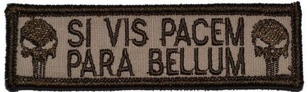 Si Vis Pacem Para Bellum Hook Patch - 3.75 X 1.0 Inches - PRB5