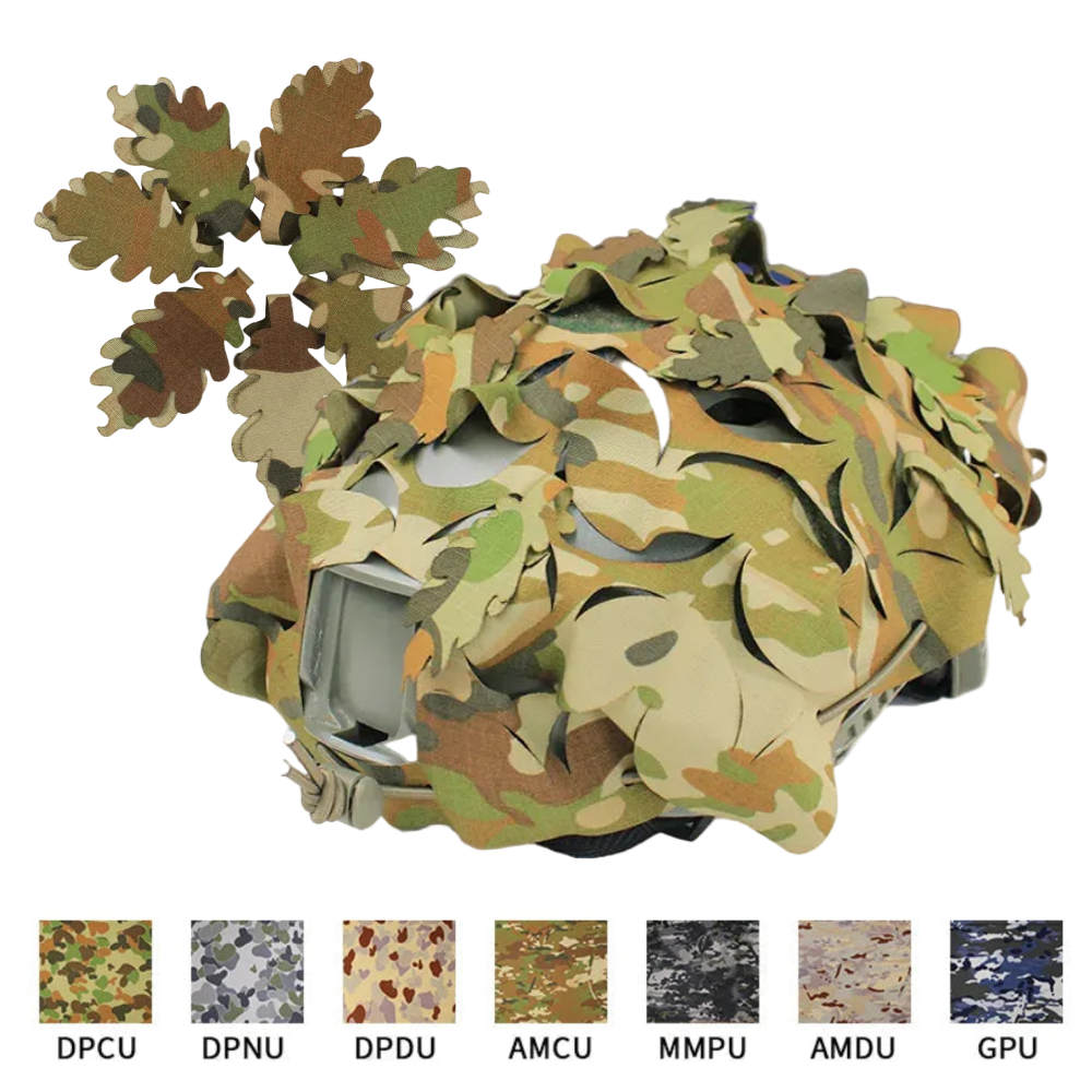 Australian Military Camouflage AMCU DPCU DPNU DPDU MMPU AMDU GPU Helmet Scrim plus leaf cutouts 