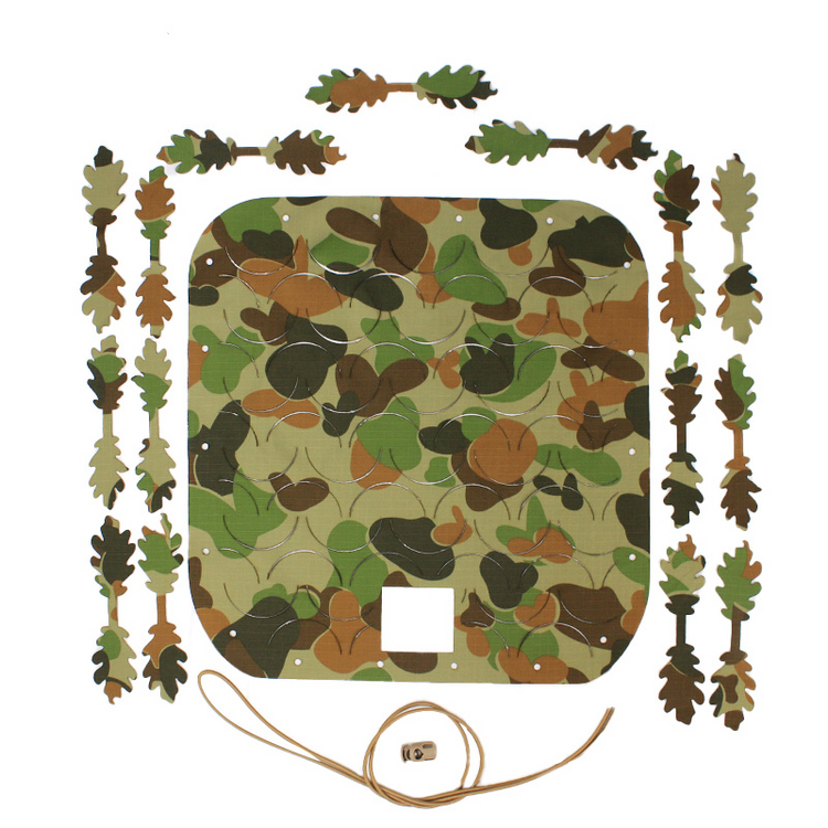 Australian Military Camouflage DPCU Helmet Scrim plus leaf cutouts