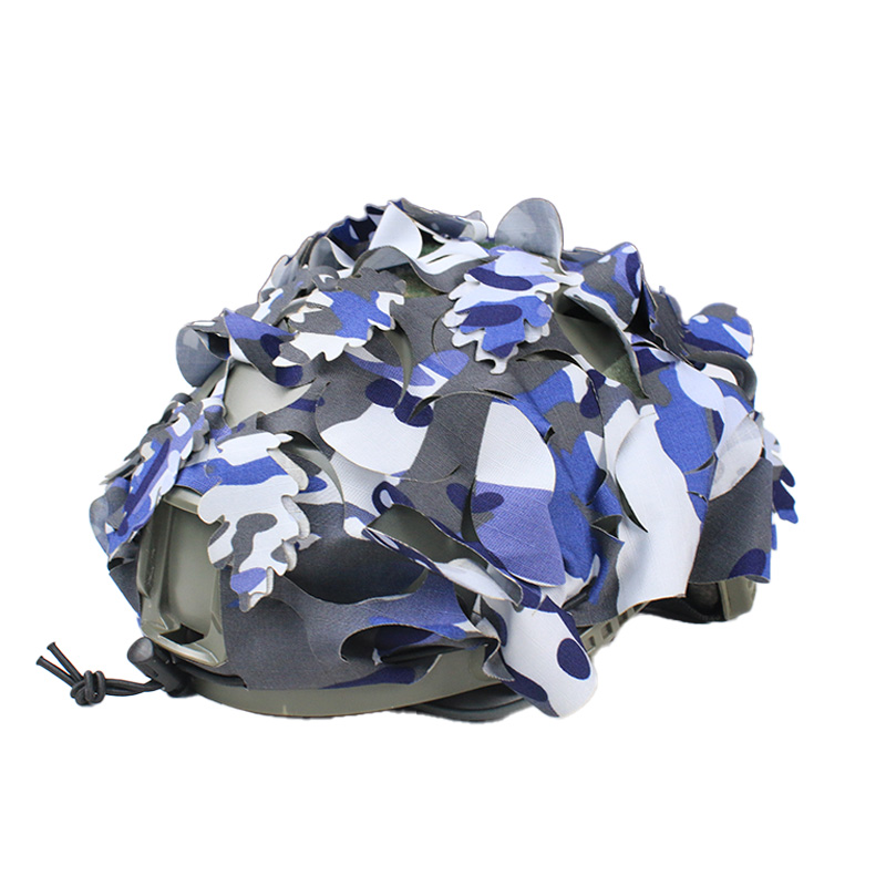 Australian Military Camouflage GPU Helmet Scrim plus leaf cutouts front