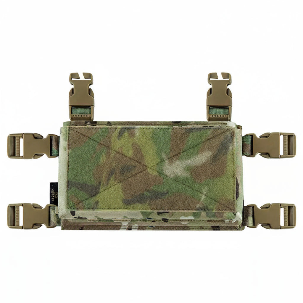 Camouflage tactical pouch on a white background