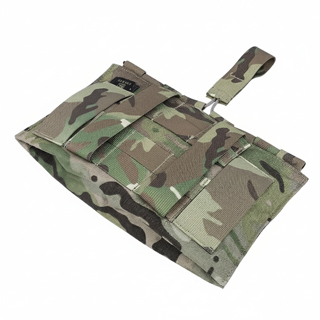 Camouflage tactical pouch with KRYDEX branding on a white background