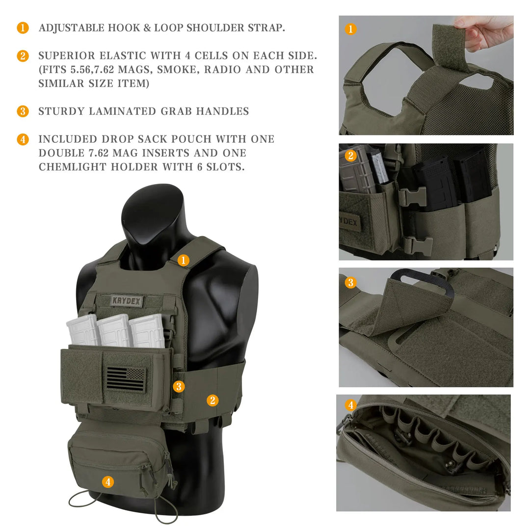 Low Vis Micro Chassis with Elastic Cummerbund and Drop Pouch