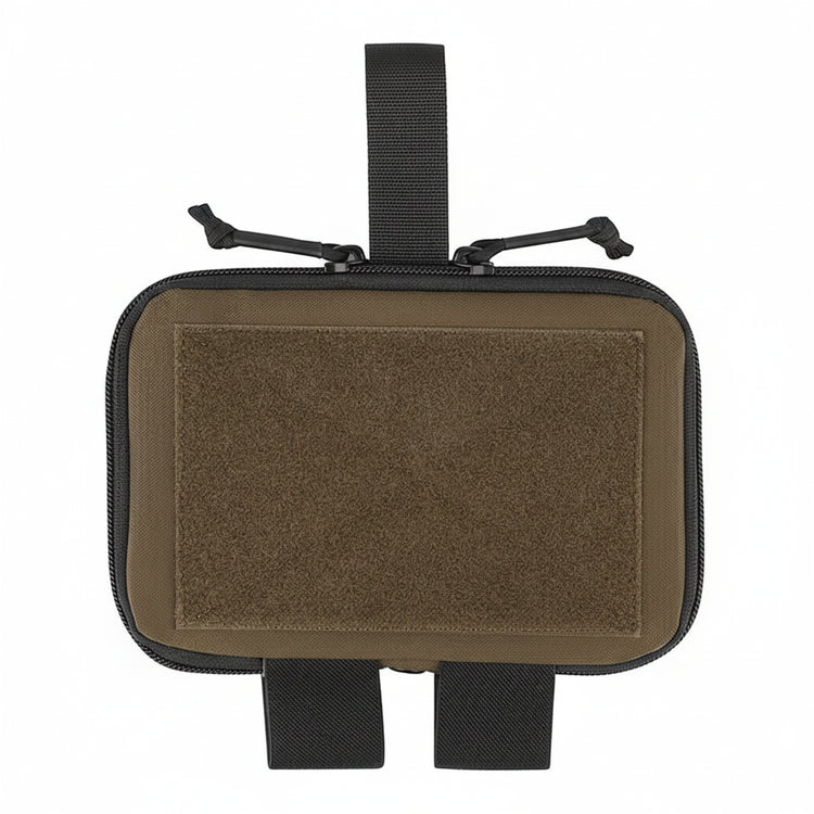 Brown tactical pouch with black straps on a white background Krydex.