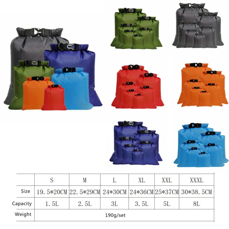 6PCS Waterproof Dry Bag Pack