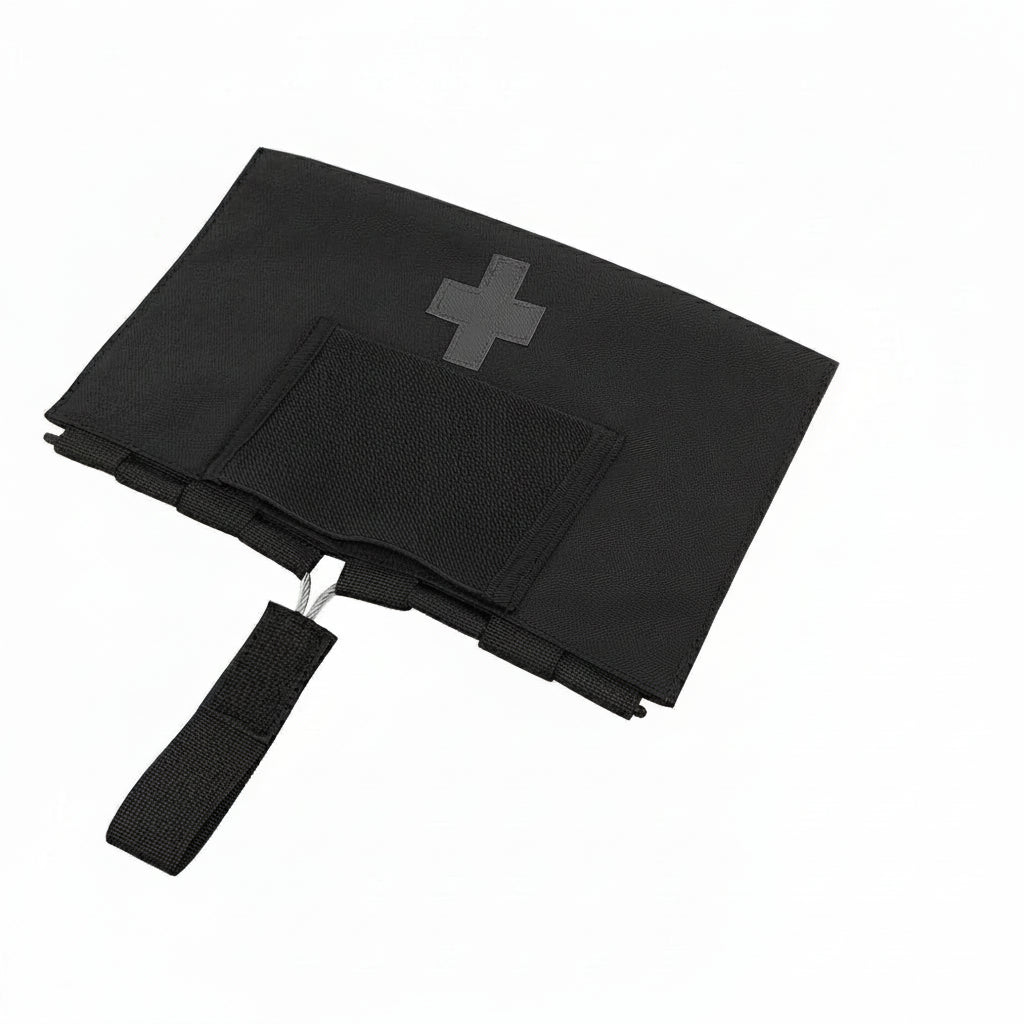 Black tactical first aid kit with Kryder branding on a white background