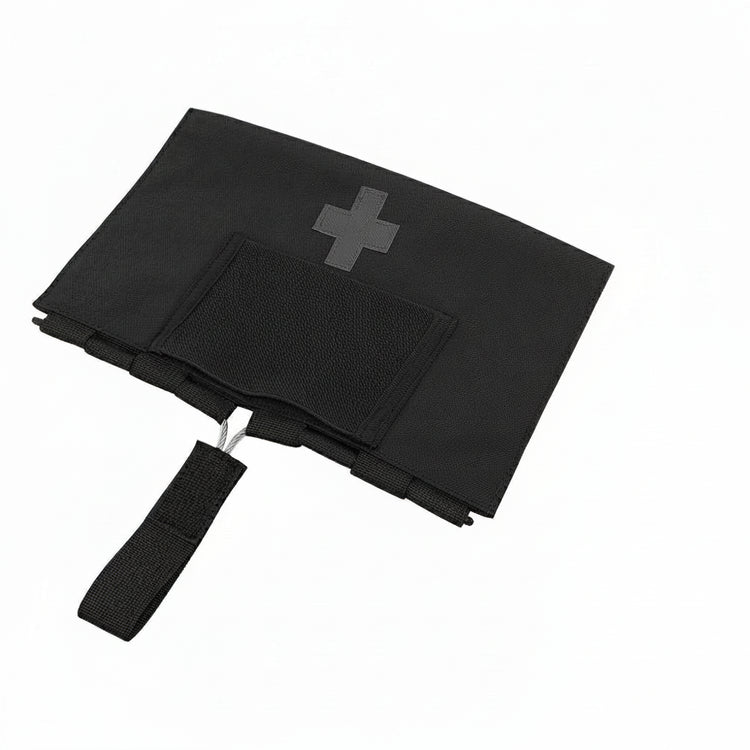 Black tactical first aid kit with Kryder branding on a white background