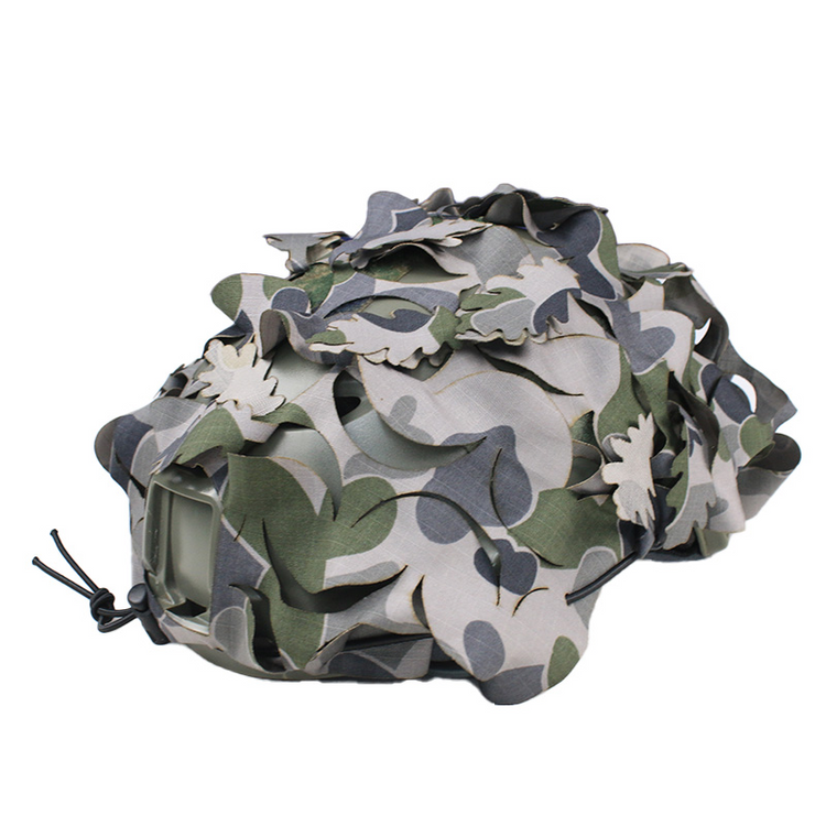 Australian Military Camouflage MMPU Helmet Scrim plus leaf cutouts front view