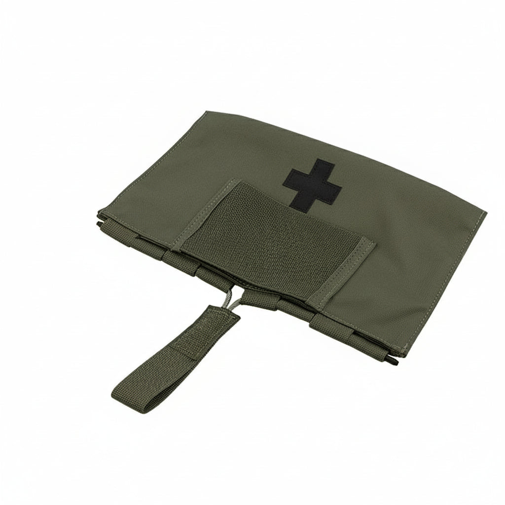 Green tactical pouch with a red cross on a white background, featuring the Krydex brand.