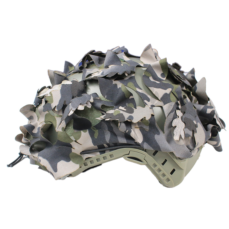 Australian Military Camouflage MMPU Helmet Scrim plus leaf cutouts side view