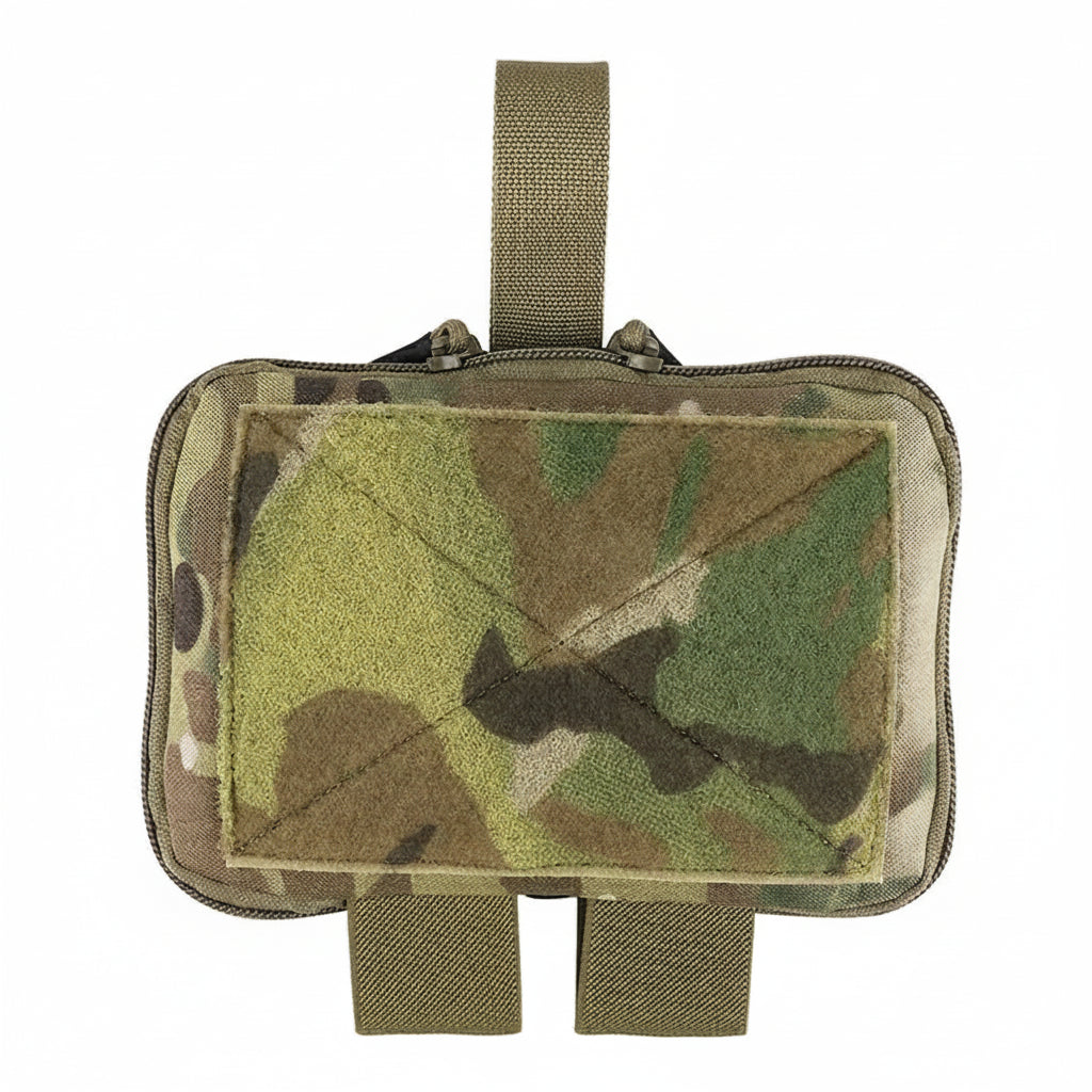 Multicam camouflage krydex pouch on a white background