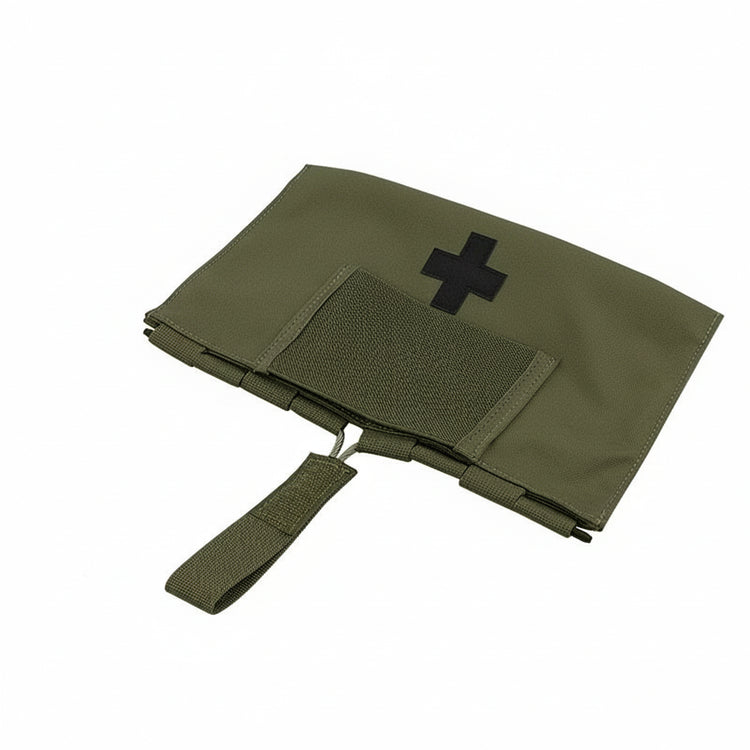 Green tactical pouch with a black cross on a white background, featuring Krydex branding.