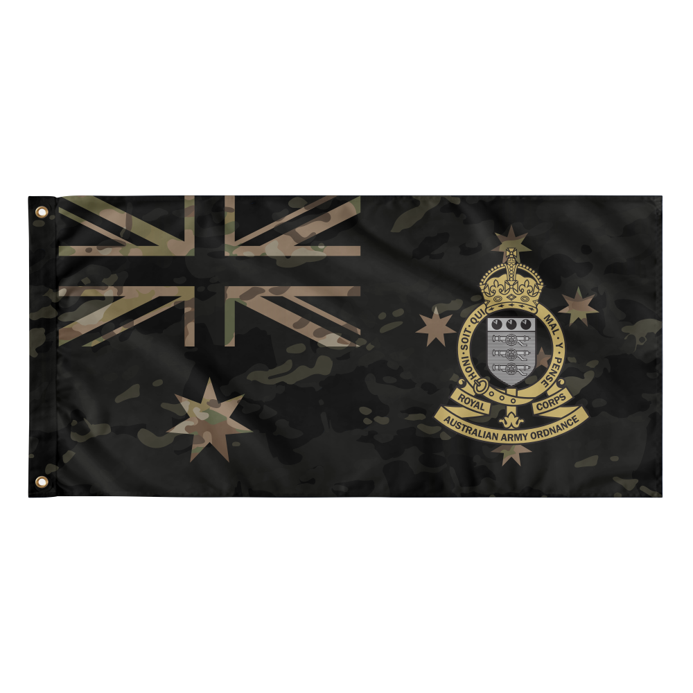 RAAOC badge flag in Multicam Black with MC on MC Black design