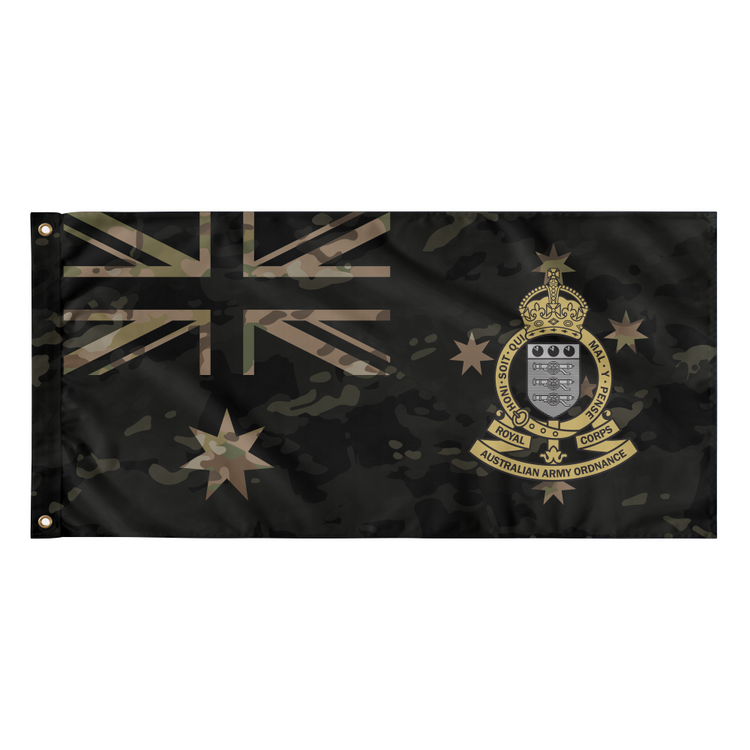 RAAOC badge flag in Multicam Black with MC on MC Black design