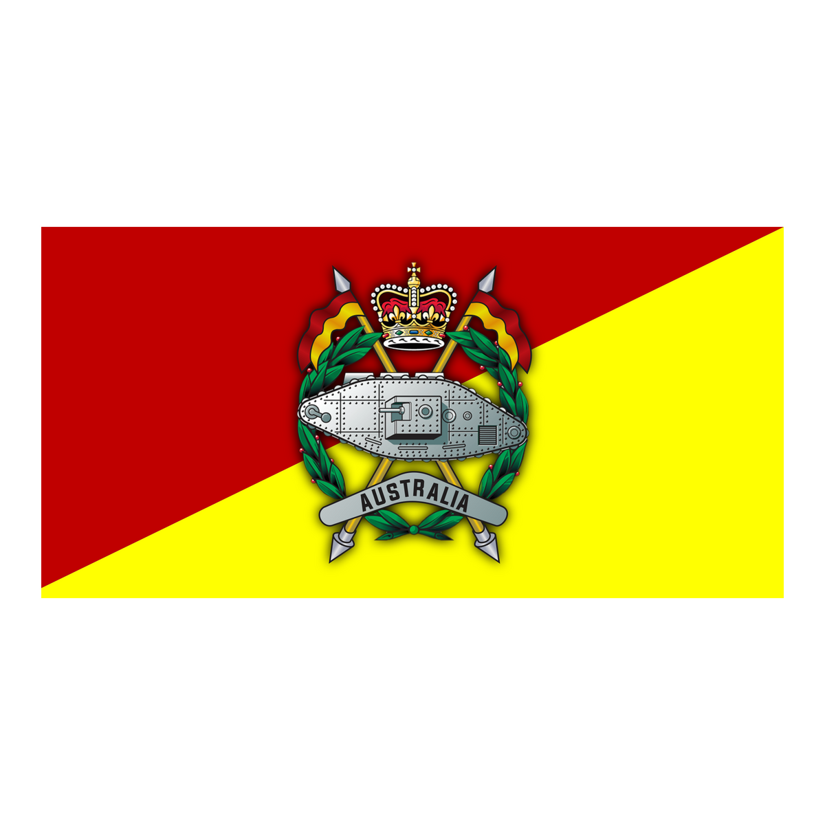 Royal Australian Armoured Corps (RAAC) Badge Flags, Unit Flag, front view