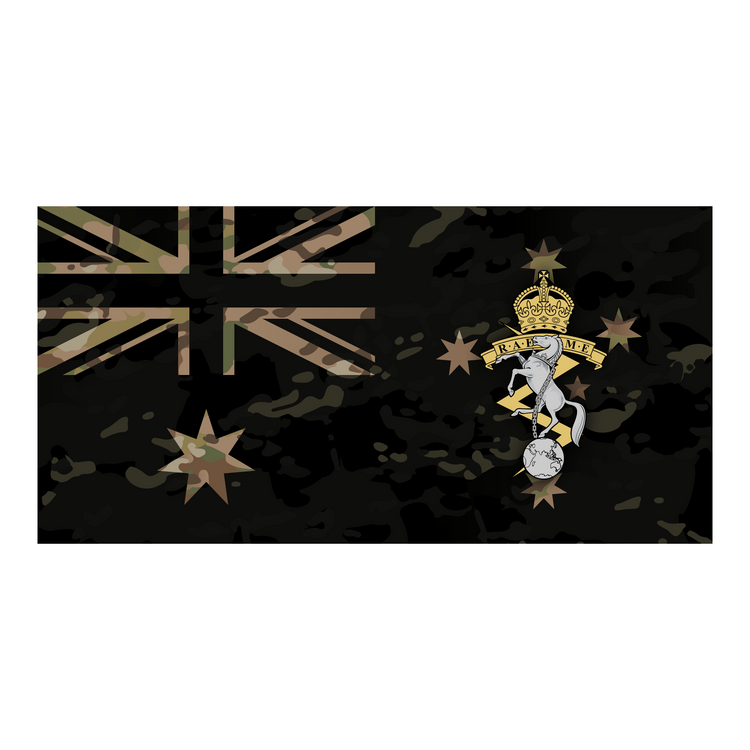 Royal Australian Electrical and Mechanical Engineers (RAEME) Badge Flags, MC on MC ANF, front view