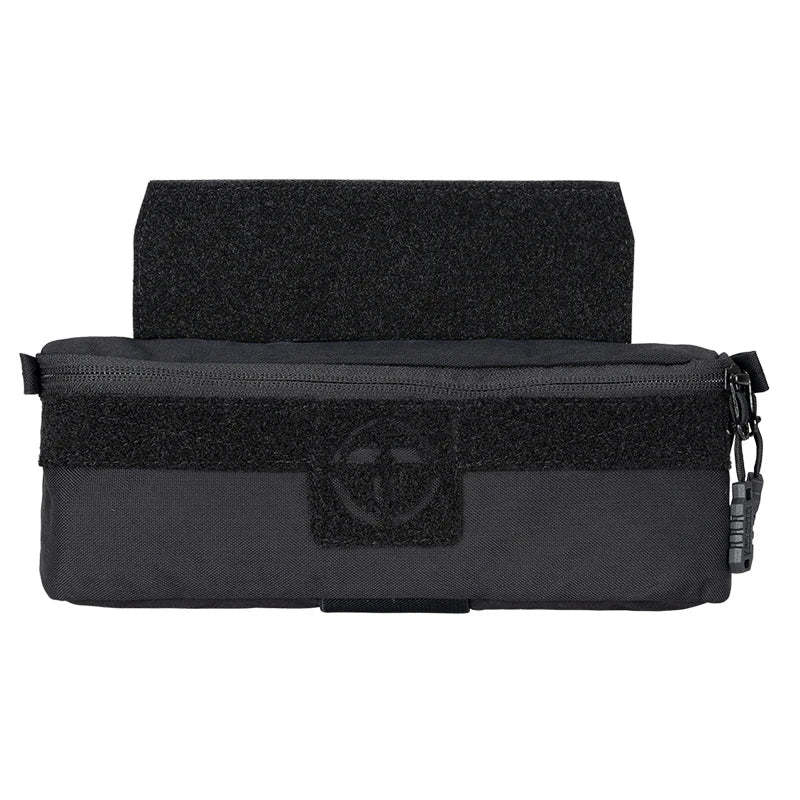 Black tactical pouch with foam insert on a white background