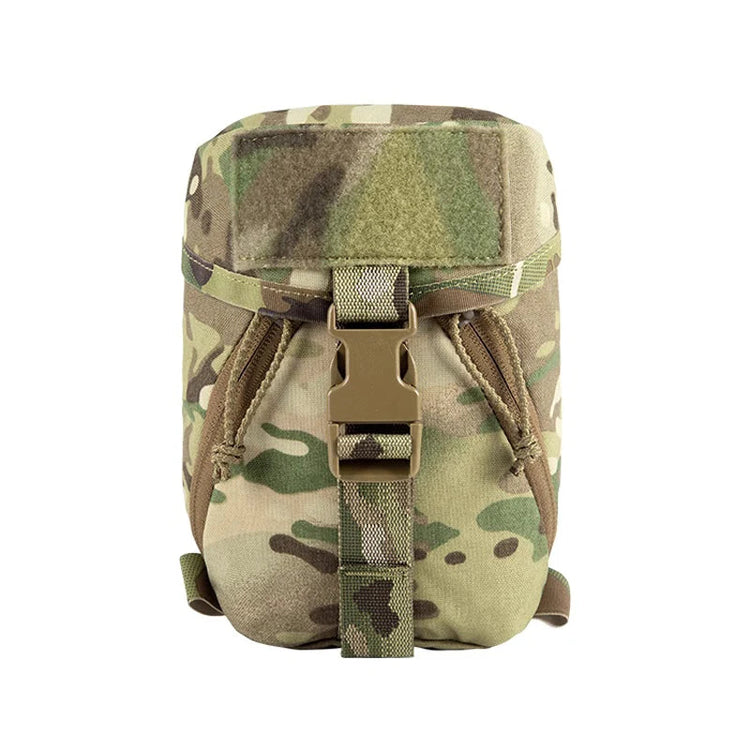 Camouflage pouch with a buckle on a white background