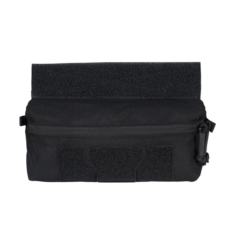 Black tactical pouch with multiple pockets on a white background.