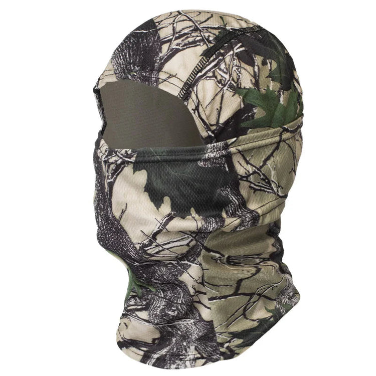 Camouflage balaclava on a white background