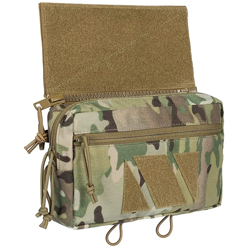 Camouflage pouch with tactical design on a white background