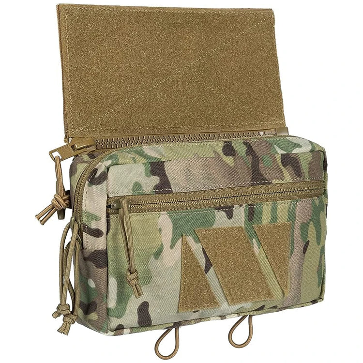 Camouflage pouch with tactical design on a white background