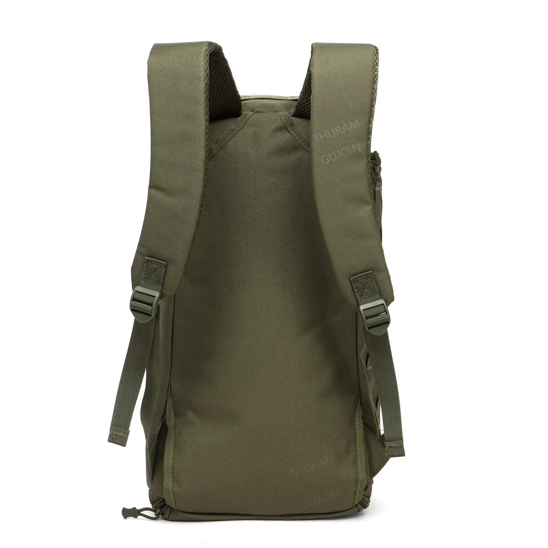 Green backpack on a white background
