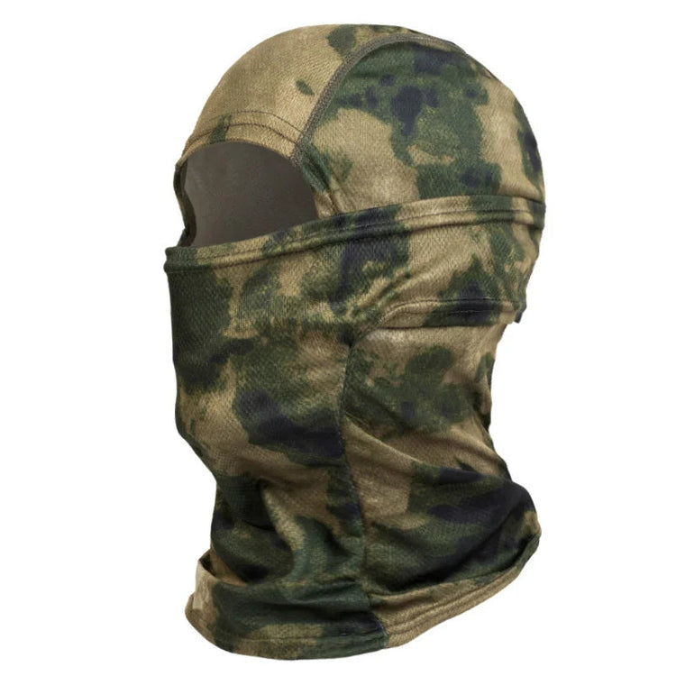 Camouflage balaclava on a white background