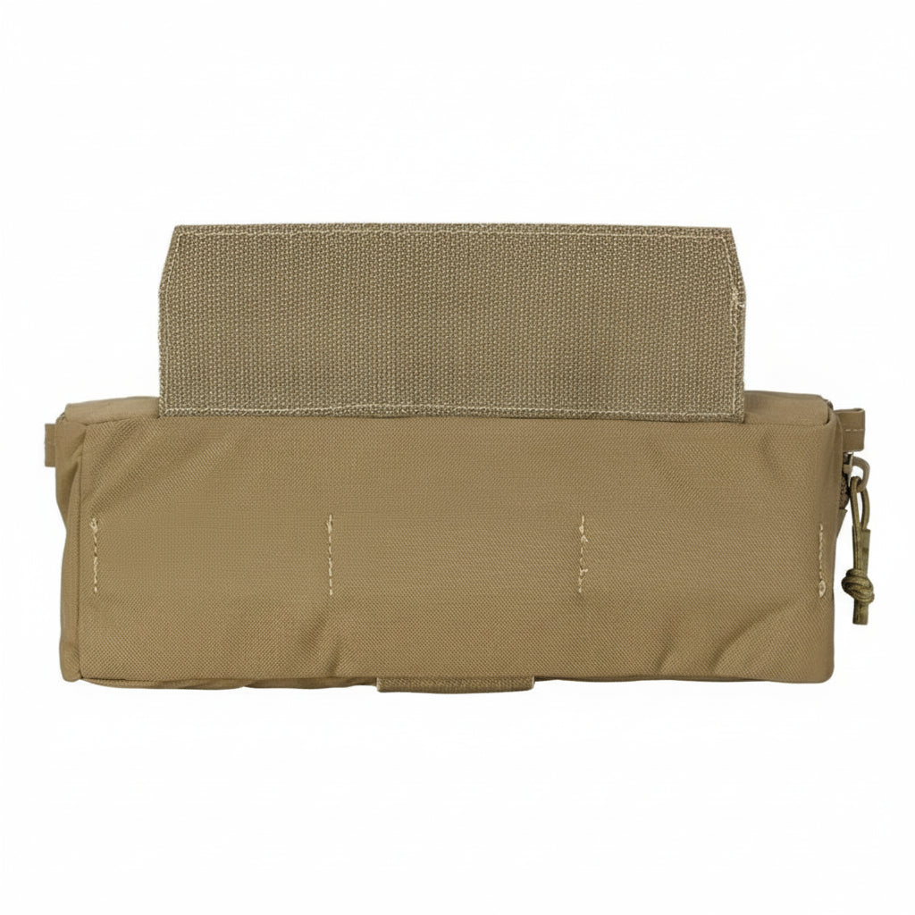 Tan tactical pouch 
 on a white background