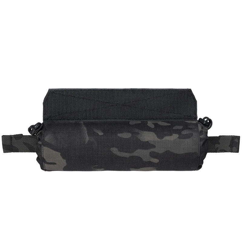 Black camouflage pouch on a white background