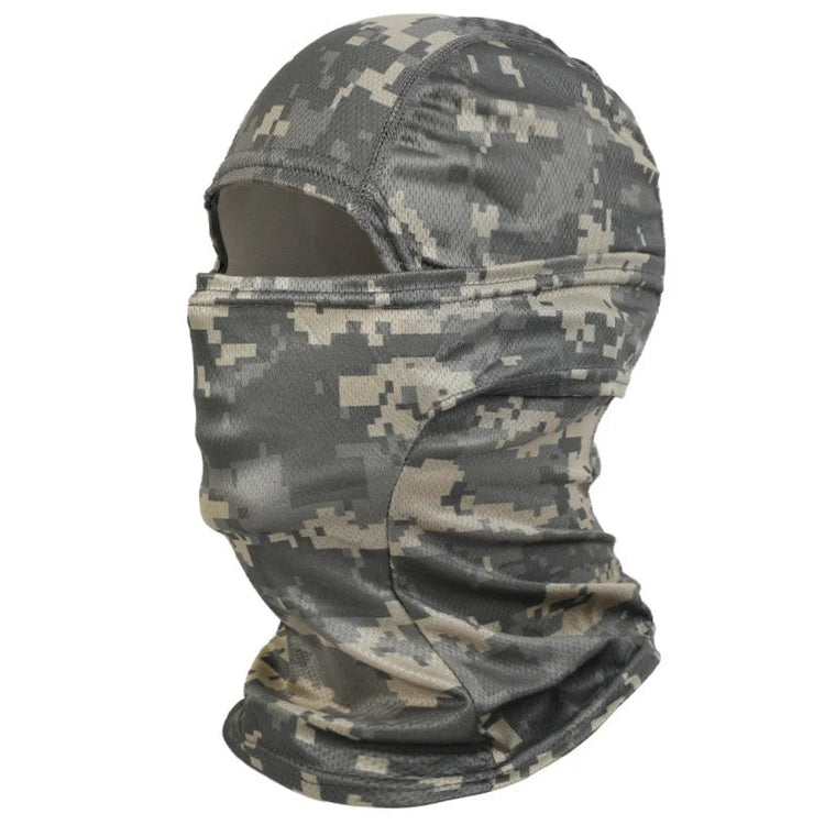 Camouflage balaclava a white background