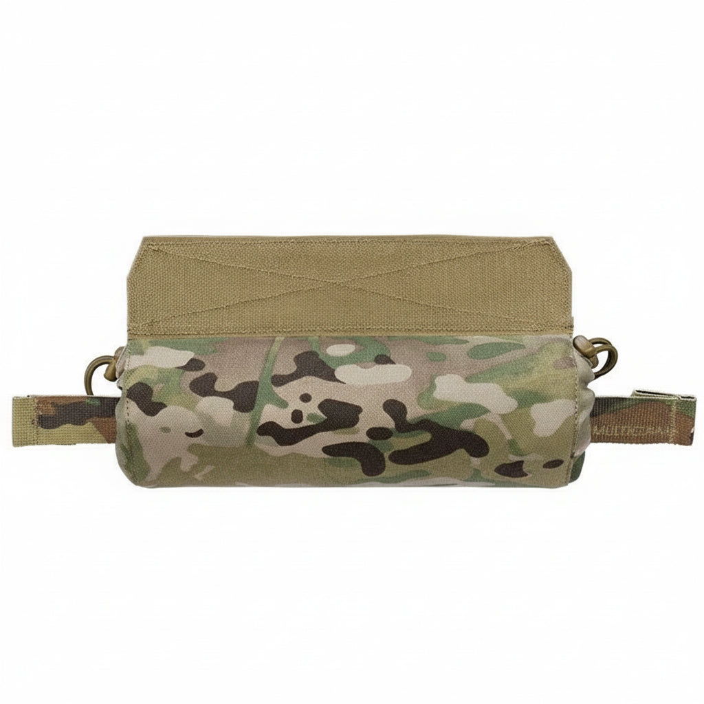 Camouflage pouch on a white background