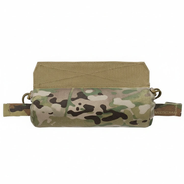 Camouflage pouch on a white background