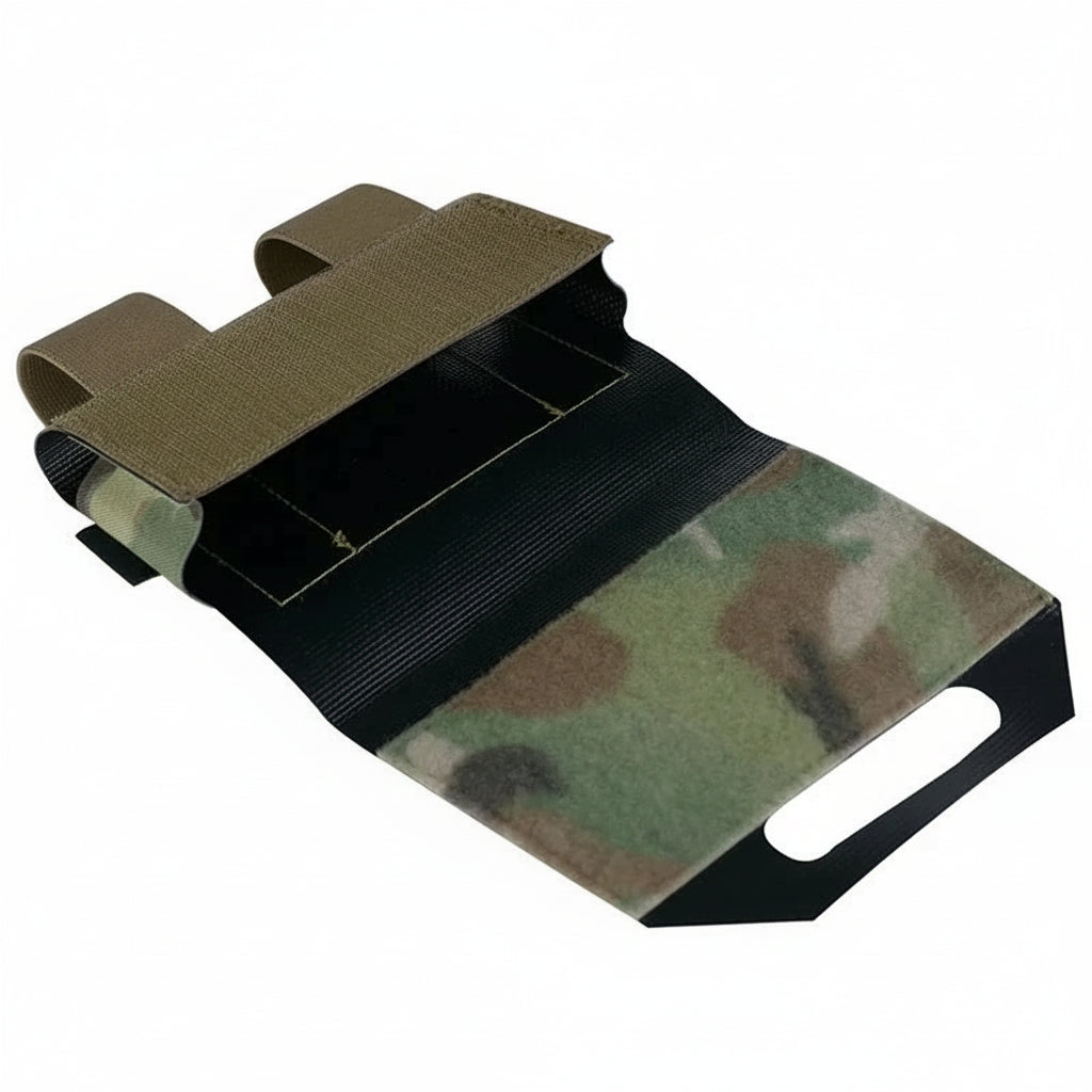 Camouflage magazine holder on a white background