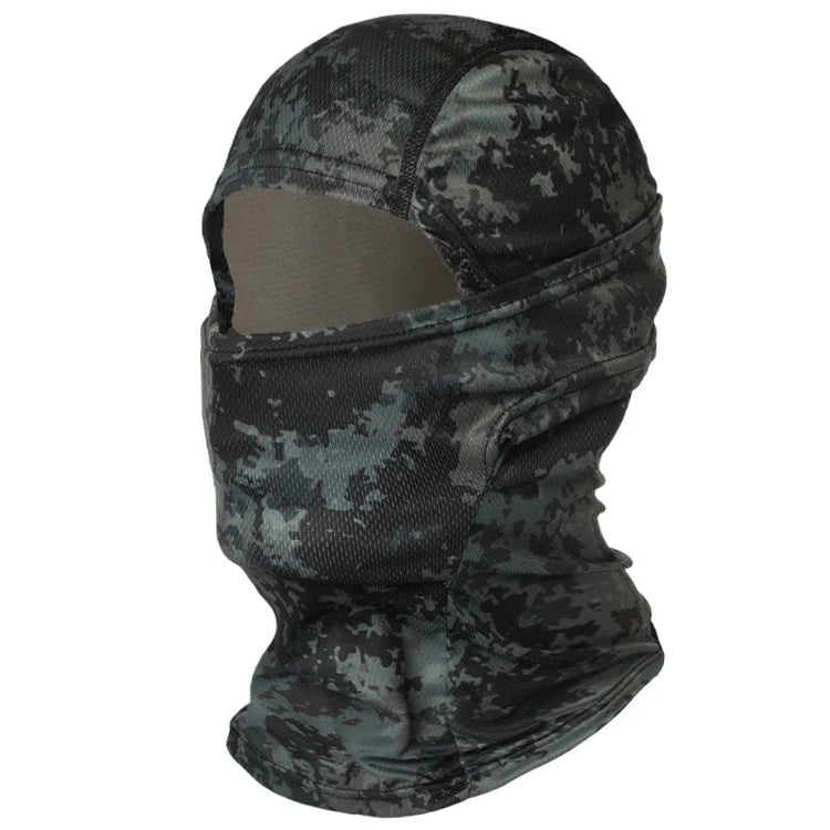 Camouflage balaclava on a white background