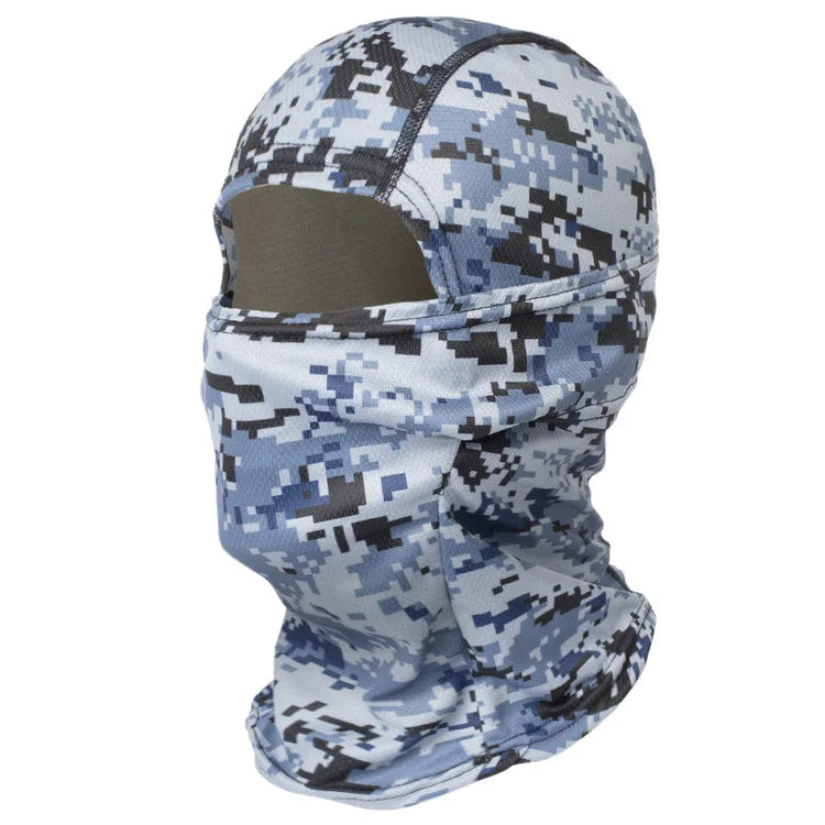 Digital camouflage balaclava on a white background