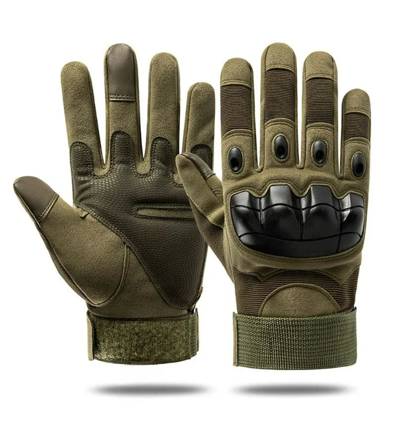 Pair of tactical gloves on a white background
