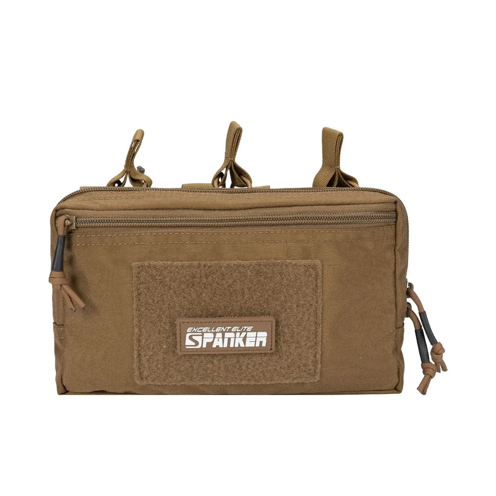 Brown tactical pouch on a white background