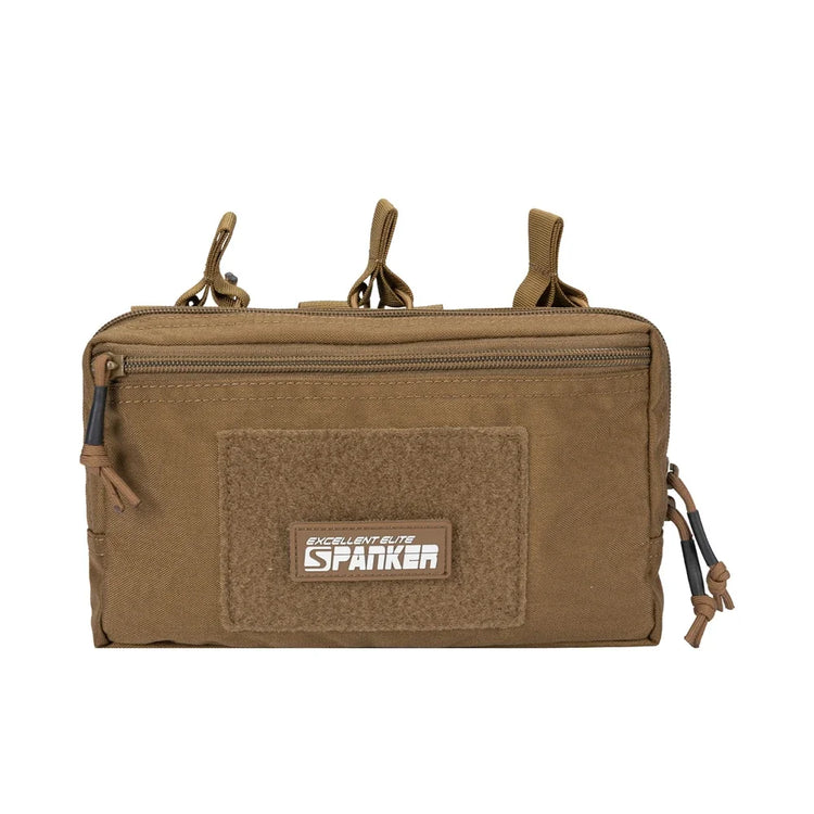 Brown tactical pouch on a white background