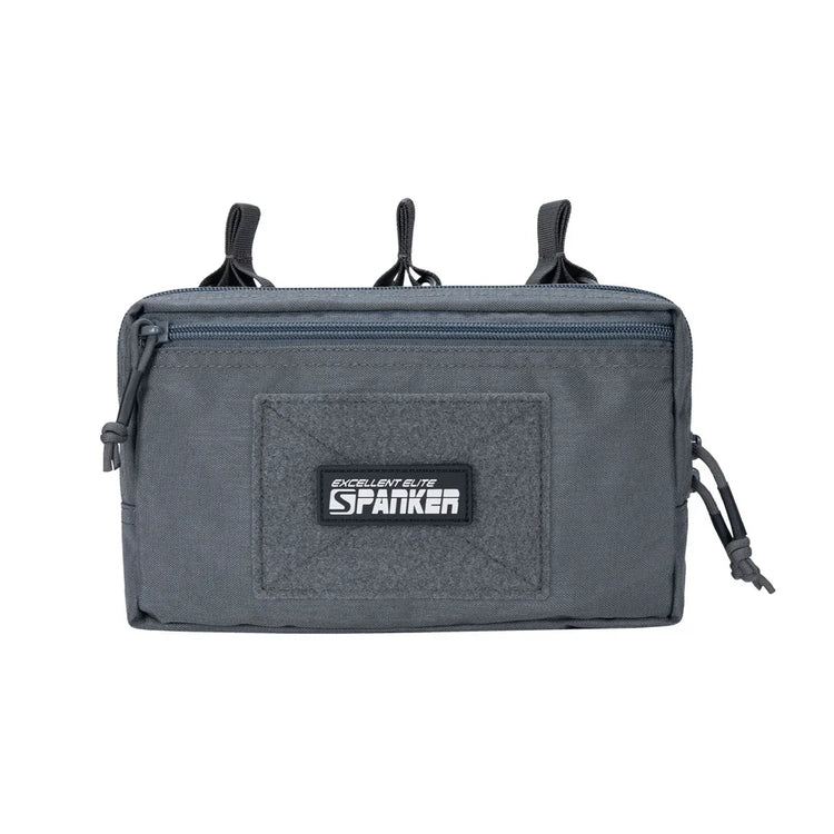 Gray tactical pouch on a white background
