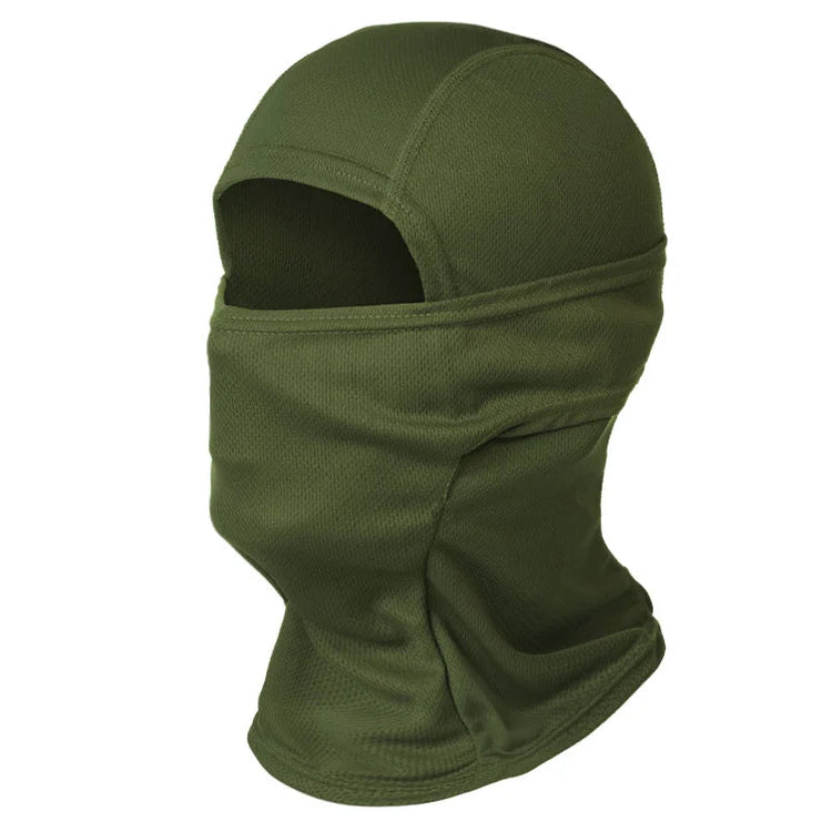 Green balaclava on a white background