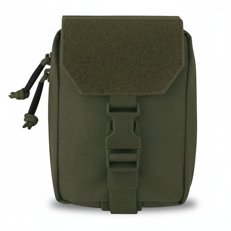 Green tactical pouch on a white background