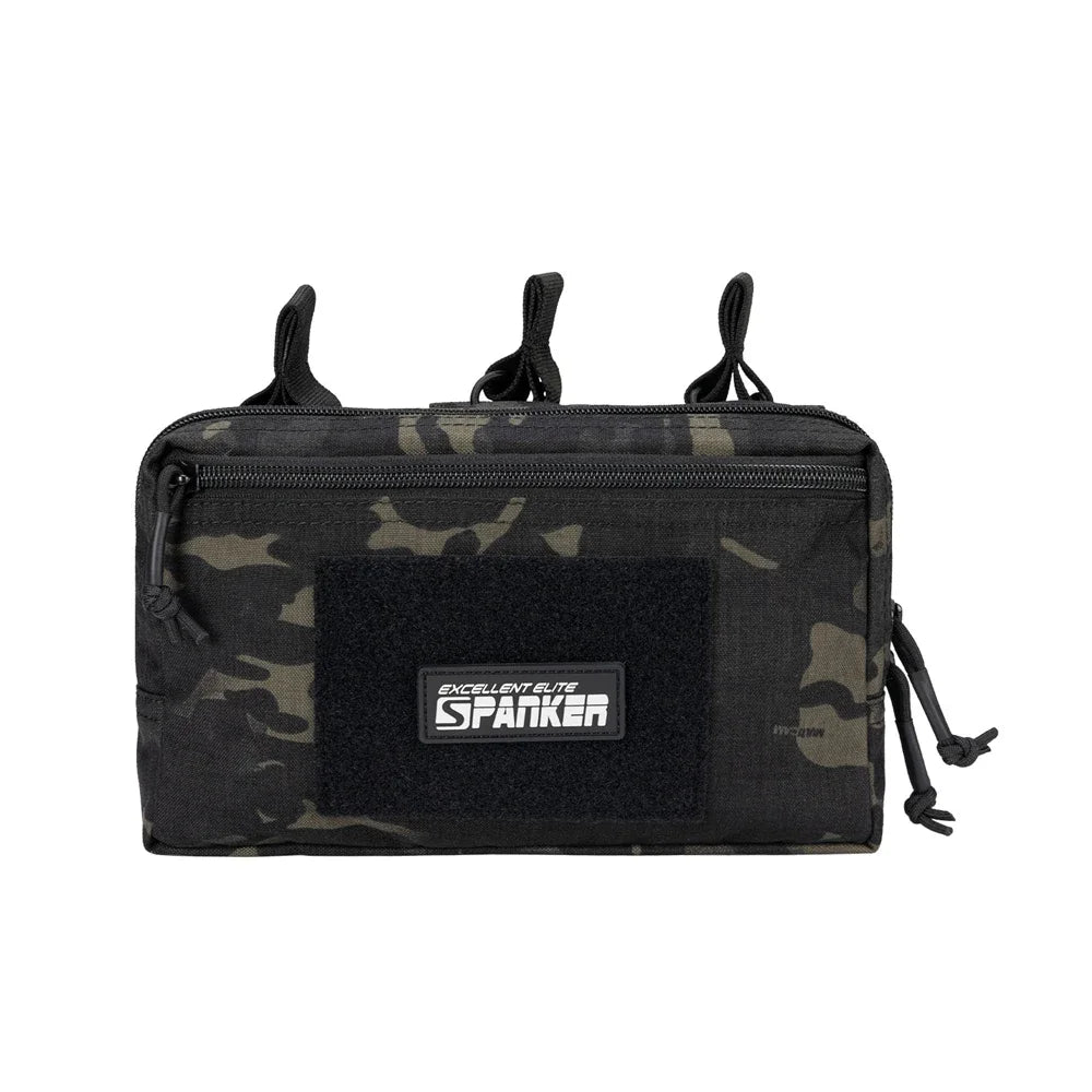 Camouflage tactical pouch on a white background