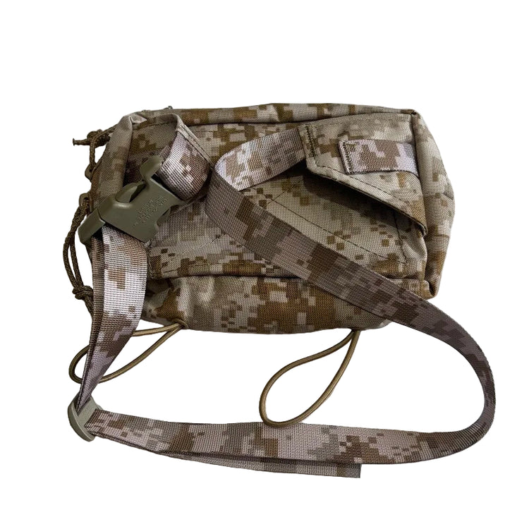 desert digital Camouflage Crossbody Waist Bag Fanny Pack with a strap on a white background