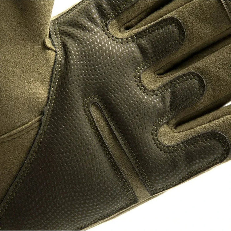 close up of palm grip of green gloves