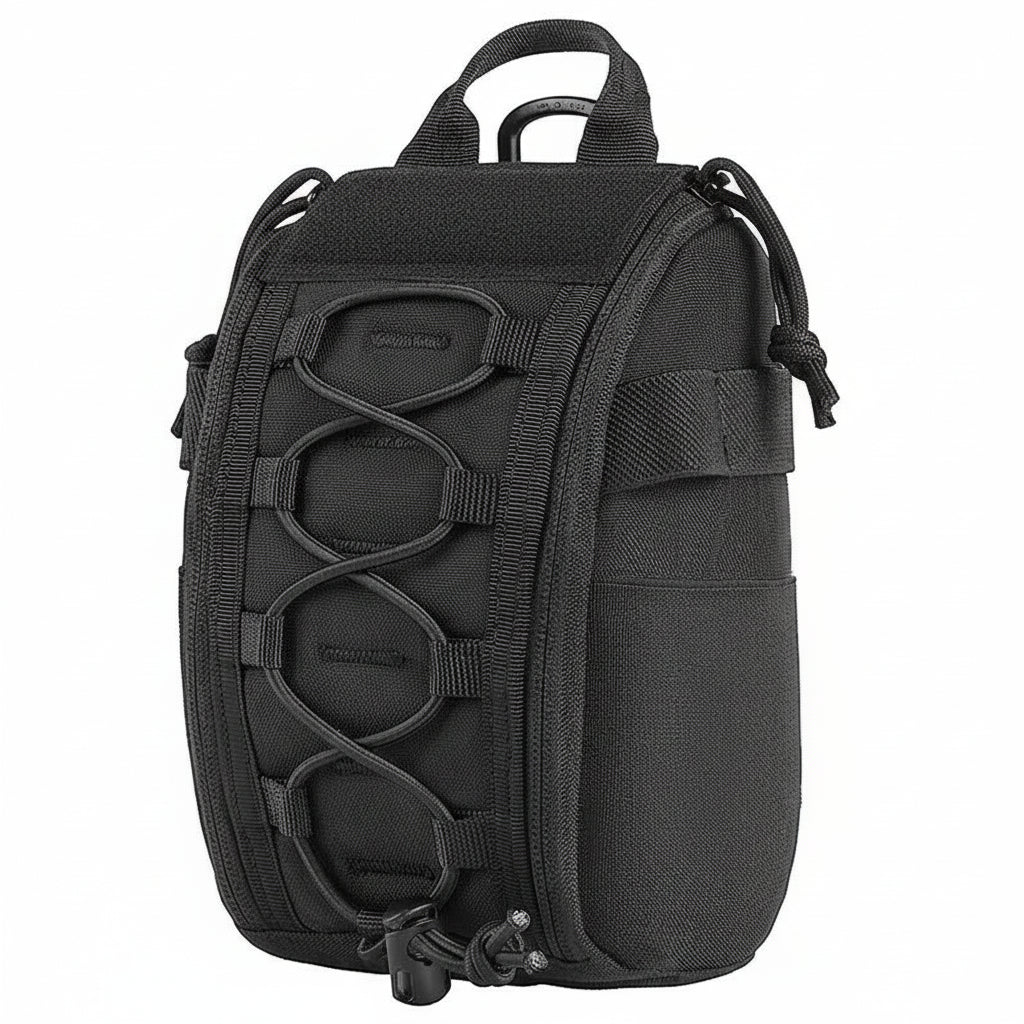 Black tactical pouch
on a white background