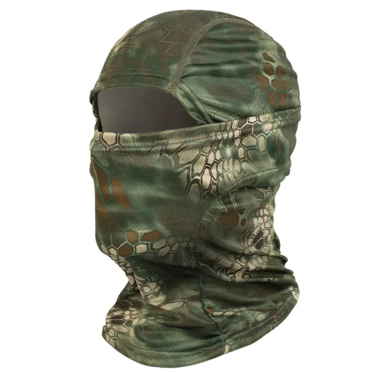 Camouflage balaclava on a white background